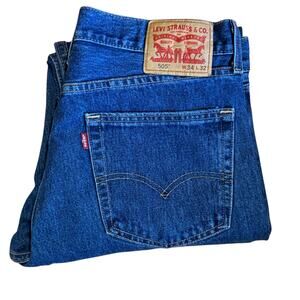 Levi's 505 Regular Fit Denim Jeans Tag Size 34x32